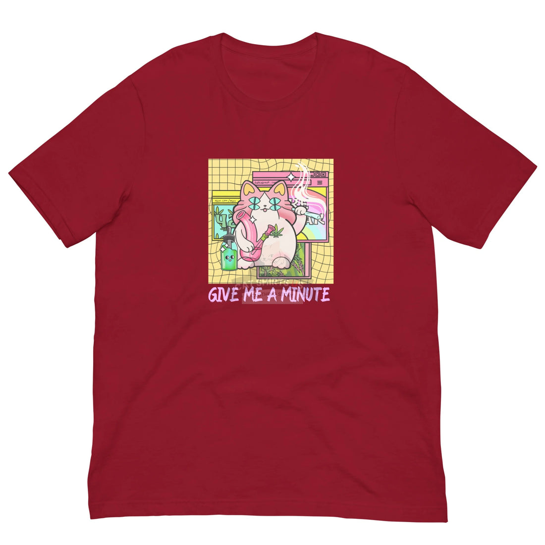 Give Me a Minute Cat Shirt - Cardinal / XS - Unisex Shirt