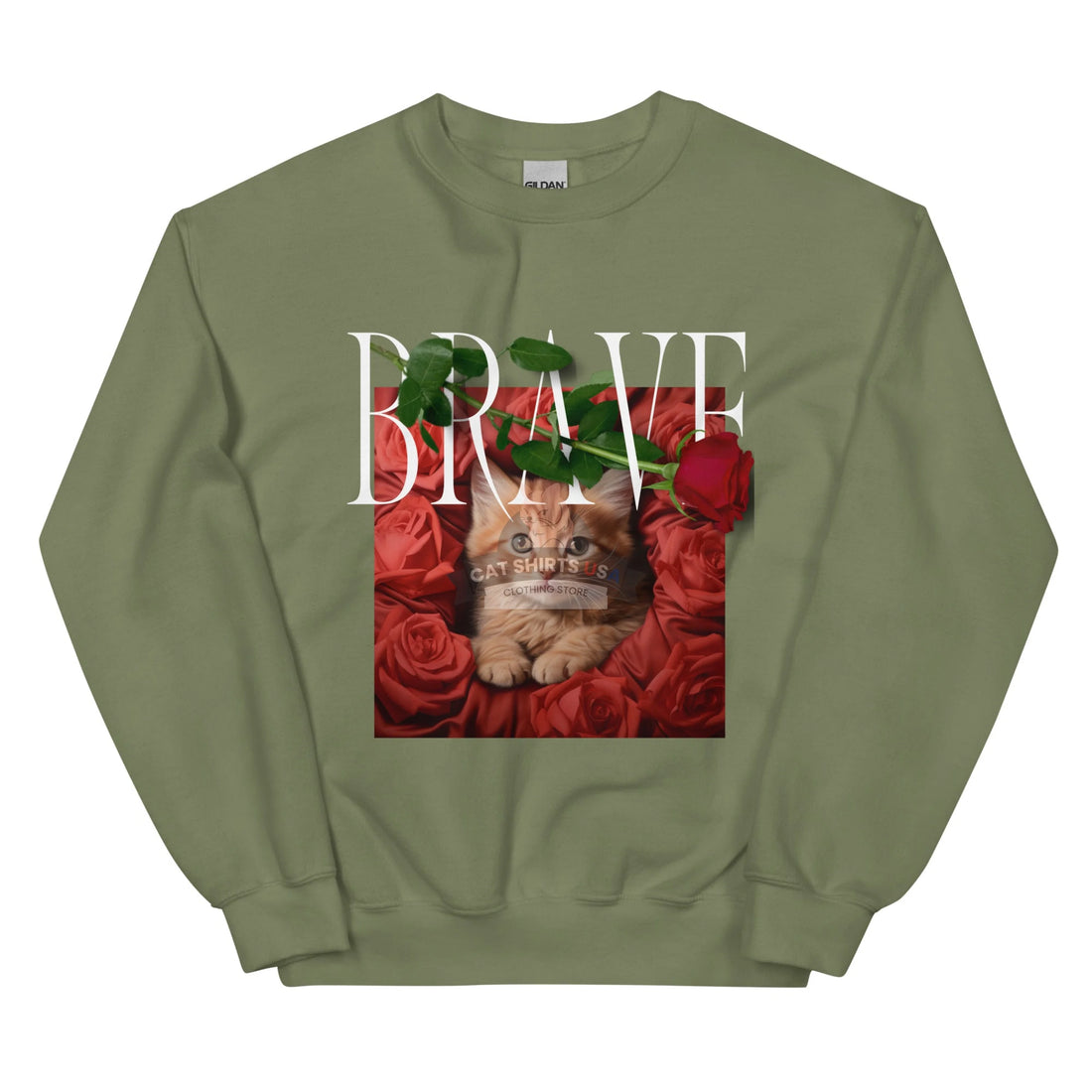 Brave Cat Sweatshirt | Cat Shirts USA