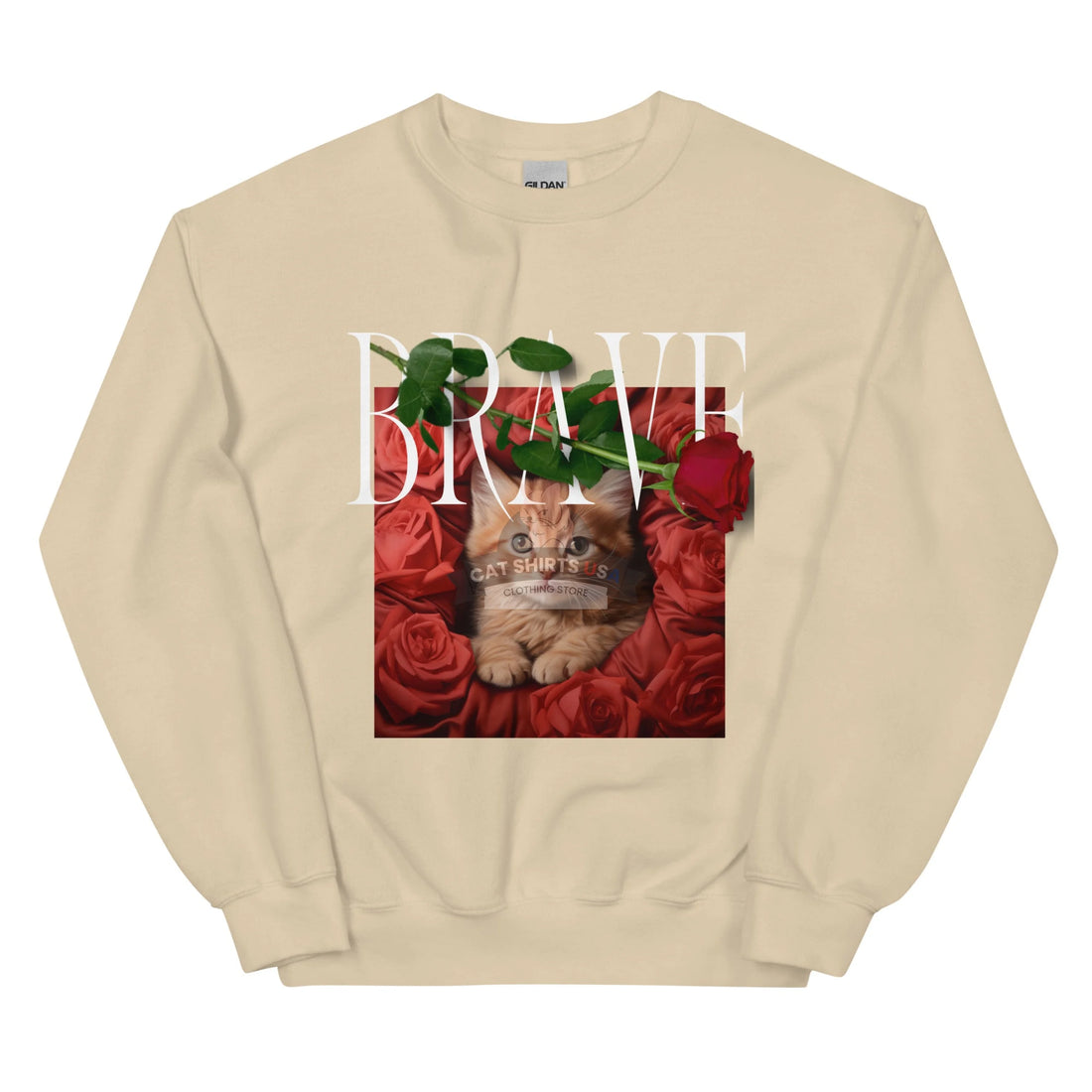 Brave Cat Sweatshirt-Cat Shirts USA