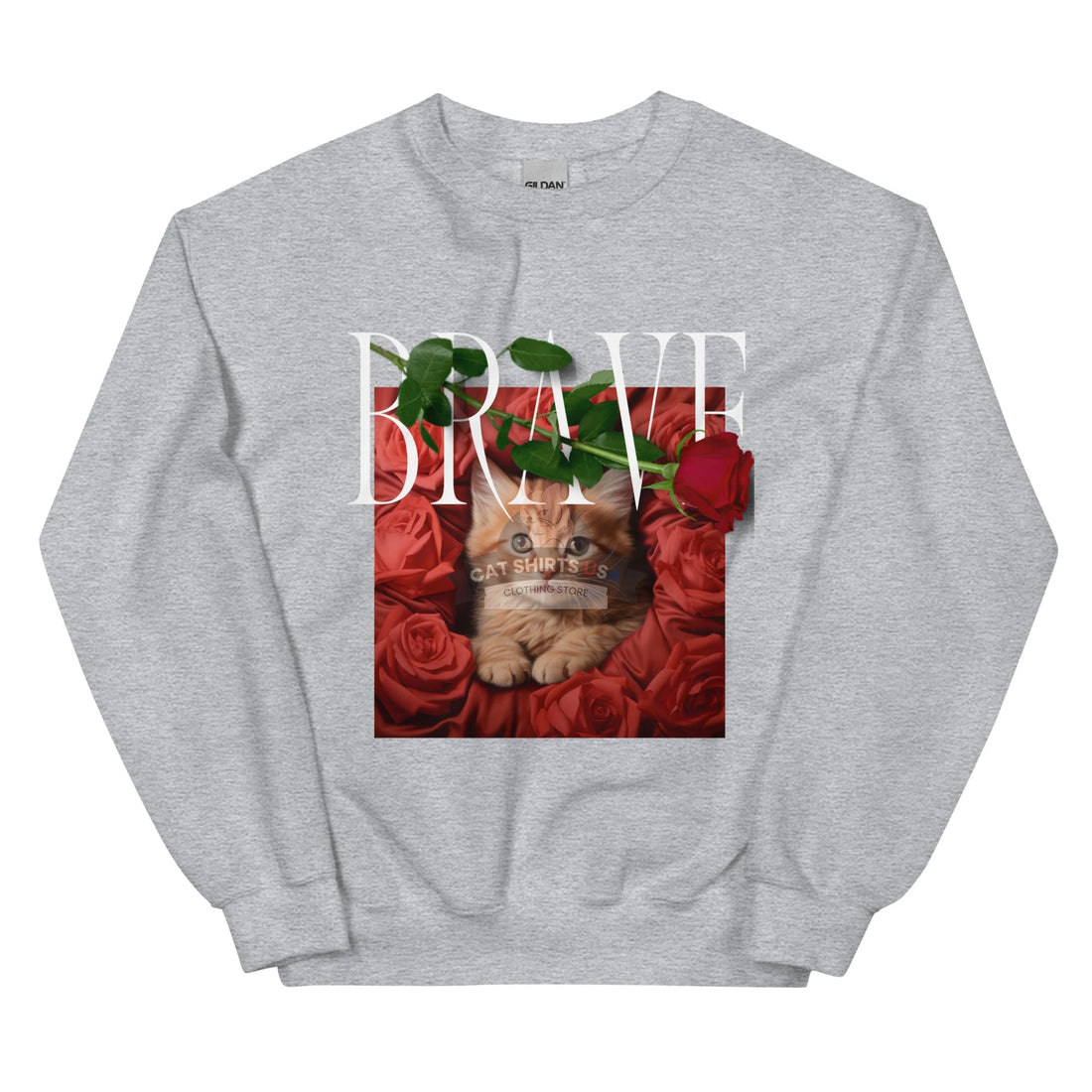 Brave Cat Sweatshirt | Cat Shirts USA