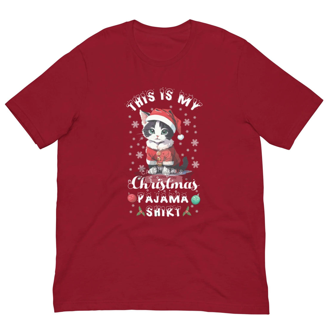 Christmas Pajama Cat Shirt - Cat Shirts USA