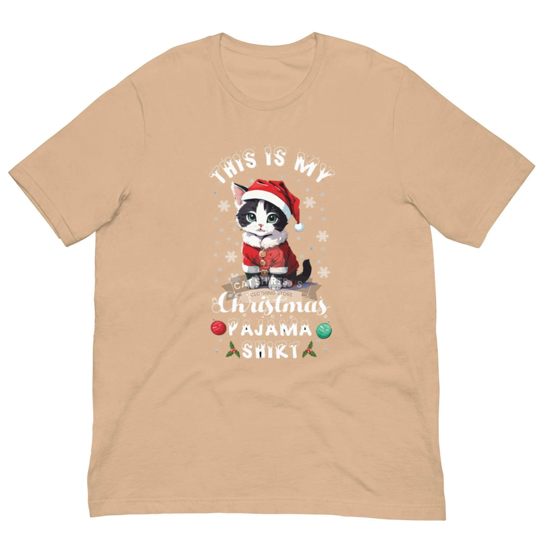 Christmas Pajama Cat Shirt - Cat Shirts USA
