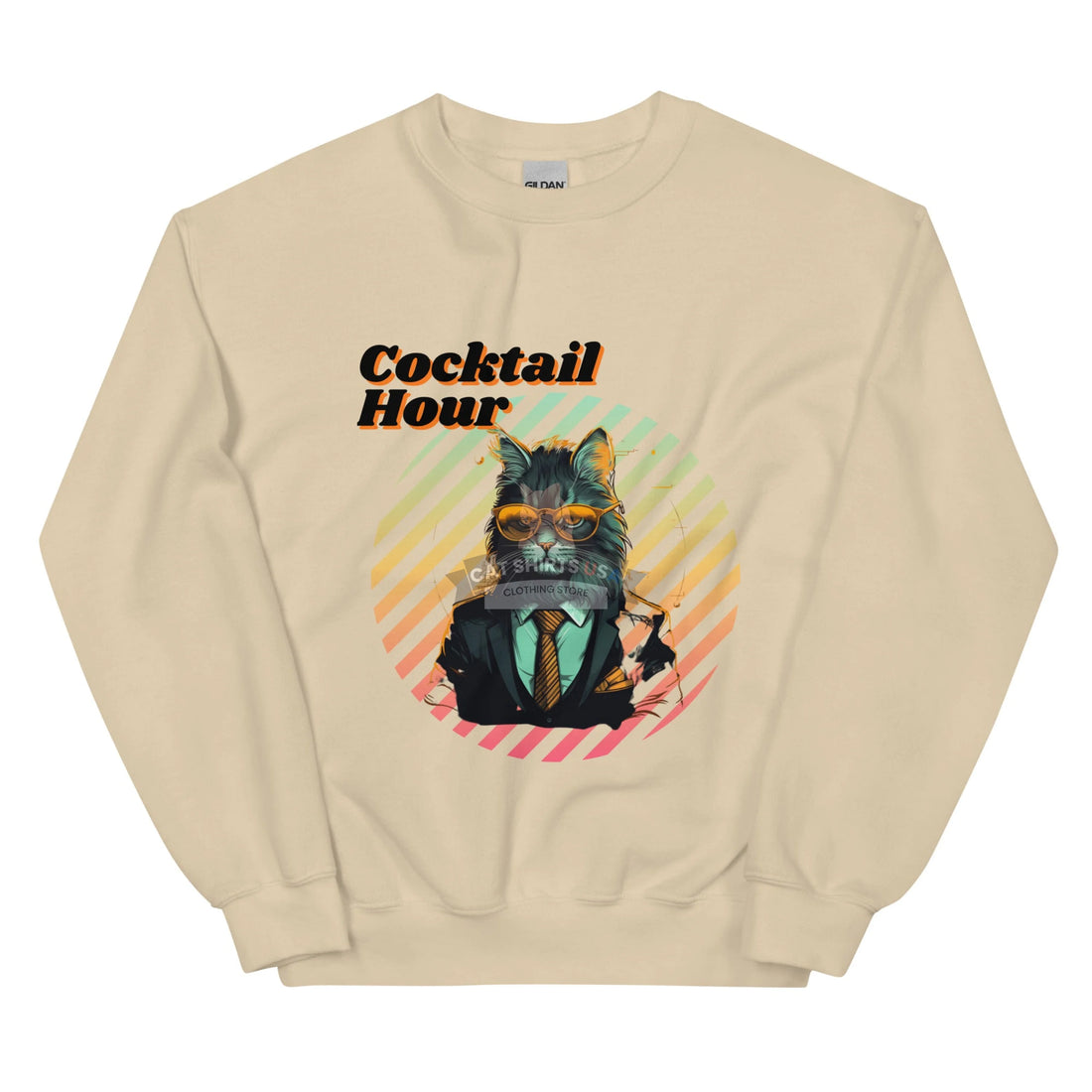 Cocktail Hour Cat Sweatshirt | Cat Shirts USA