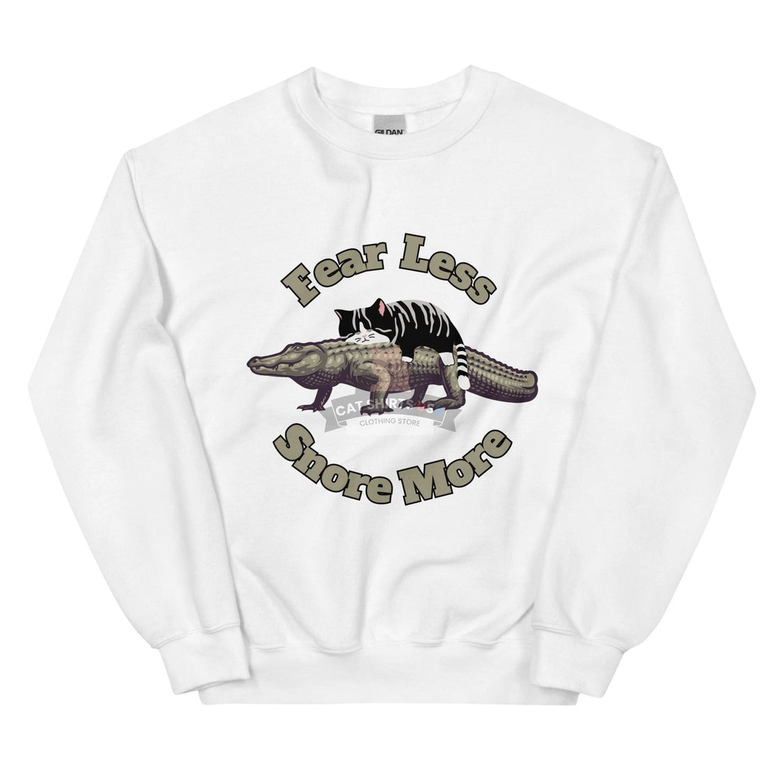 Fear Less Snore More Cat Sweatshirt | Cat Shirts USA