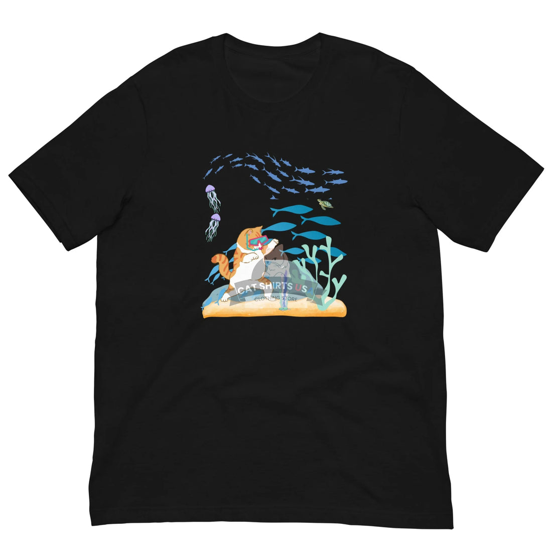 Fishing Cat Shirt - Black / S - Unisex Shirt