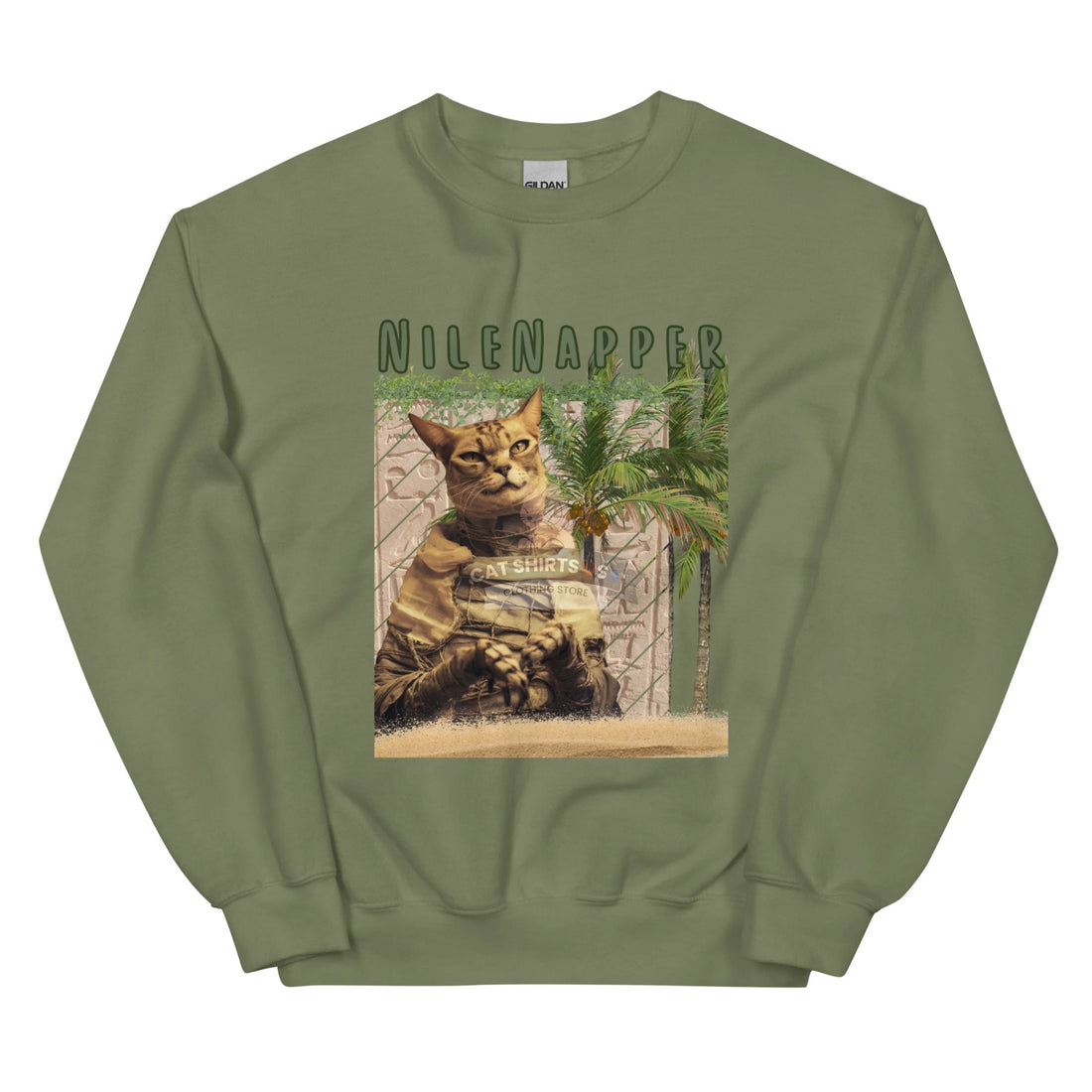 Nile Napper Cat Sweatshirt-Cat Shirts USA