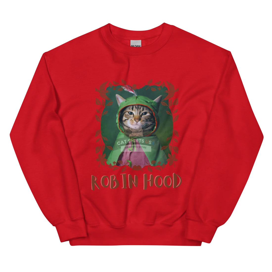 Robin Hood Cat Sweatshirt-Cat Shirts USA