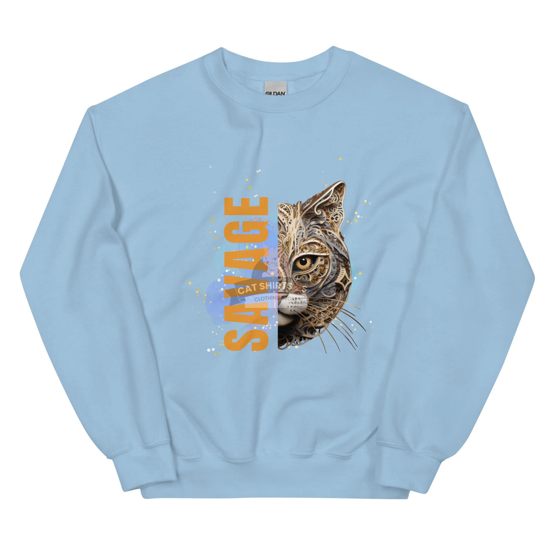 Savage Cat Sweatshirt-Cat Shirts USA