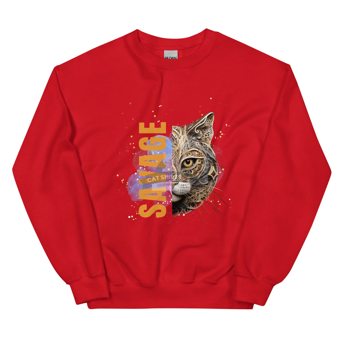 Savage Cat Sweatshirt-Cat Shirts USA