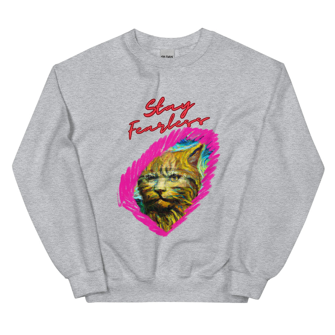 Stay Fearless Cat Sweatshirt-Cat Shirts USA