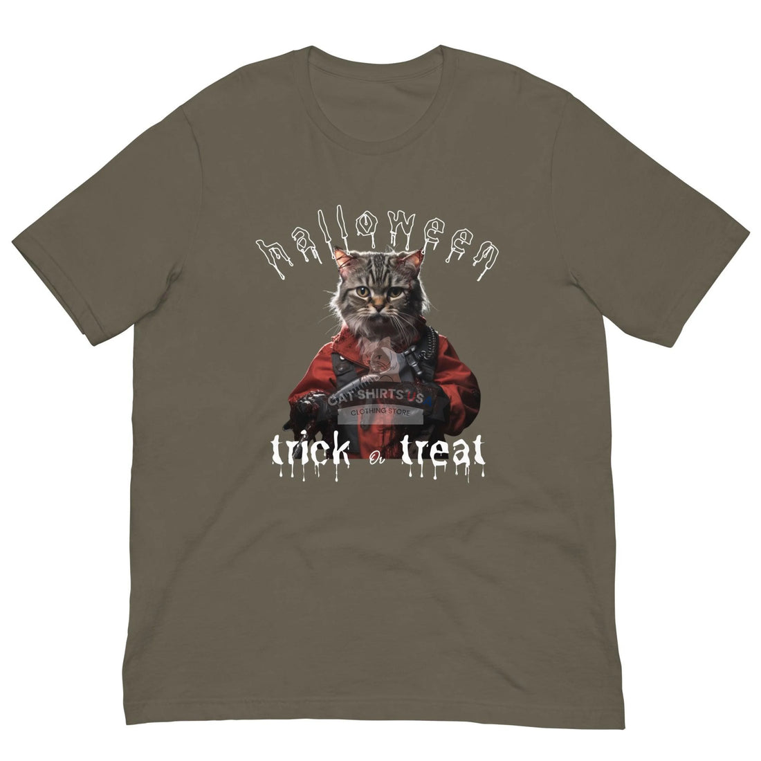Trick or Treat Halloween Cat Shirt - Cat Shirts USA