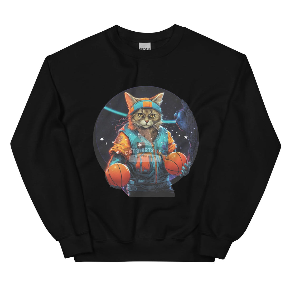 WW Basketball Cat Sweatshirt-Cat Shirts USA