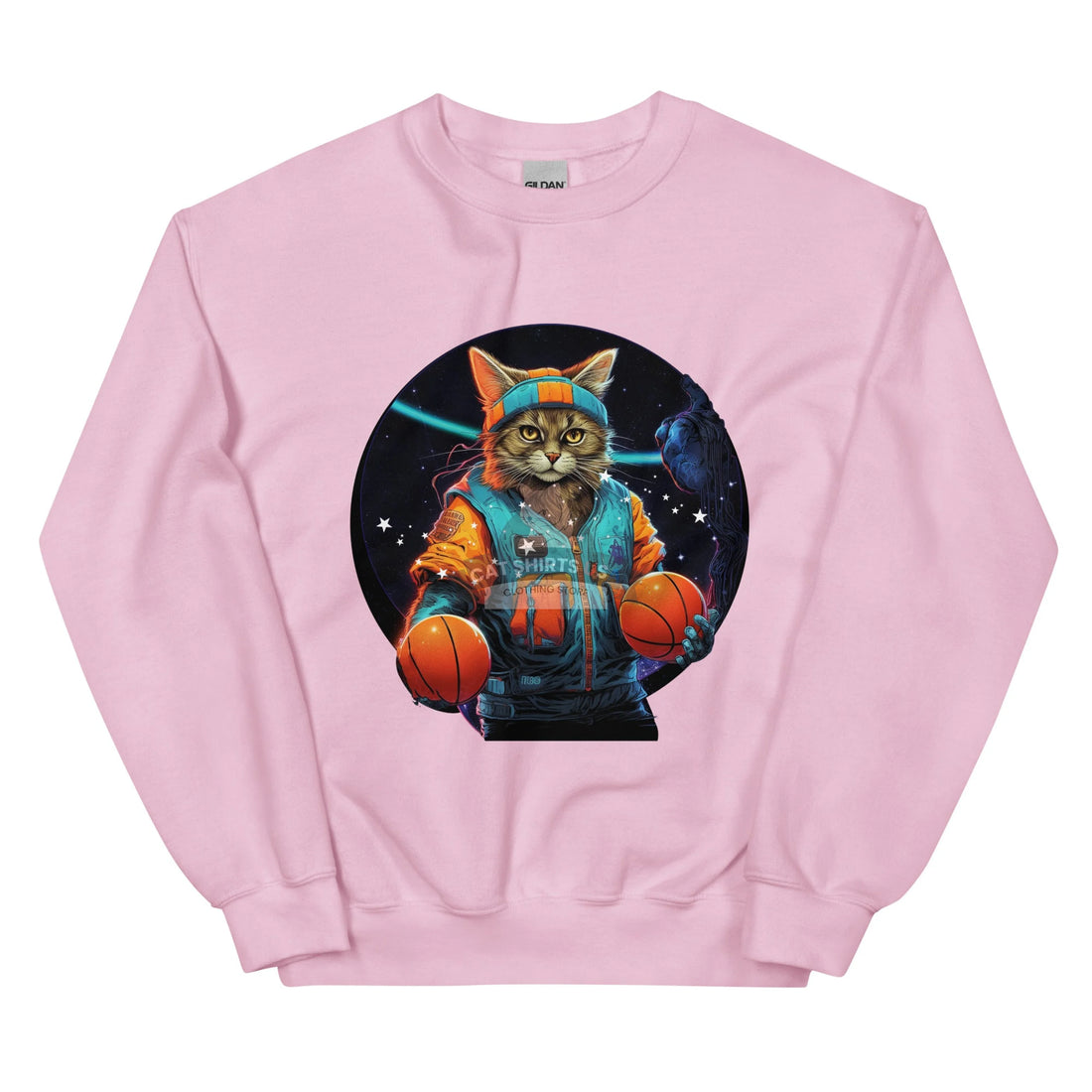 WW Basketball Cat Sweatshirt-Cat Shirts USA